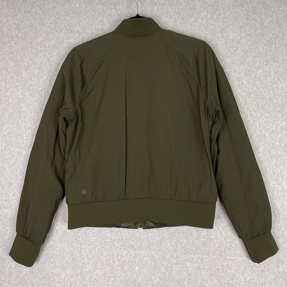 Lululemon Jacket Womens 8 Dark Olive Non-Stop Bomber Reversible - Picture 8 of 10